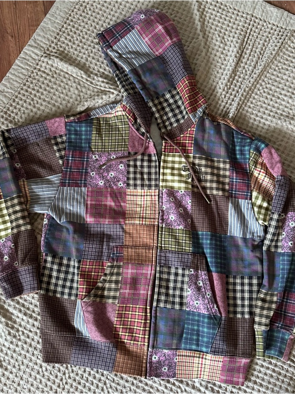 Teddy Fresh Multicolor Patchwork Zip Hoodie